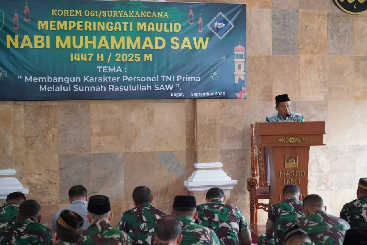 Maulid Nabi di Makorem 061/SK: Danrem Tekankan Keteladanan Rasulullah untuk Prajurit
