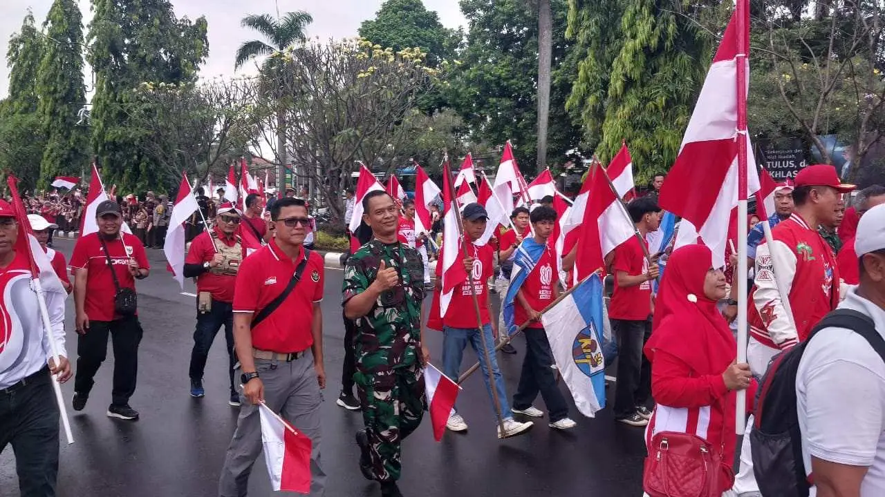 Kasrem 061/SK Kolonel Inf Agus Widianto Hadiri Kirab Akbar dalam Rangka HUT RI ke-80
