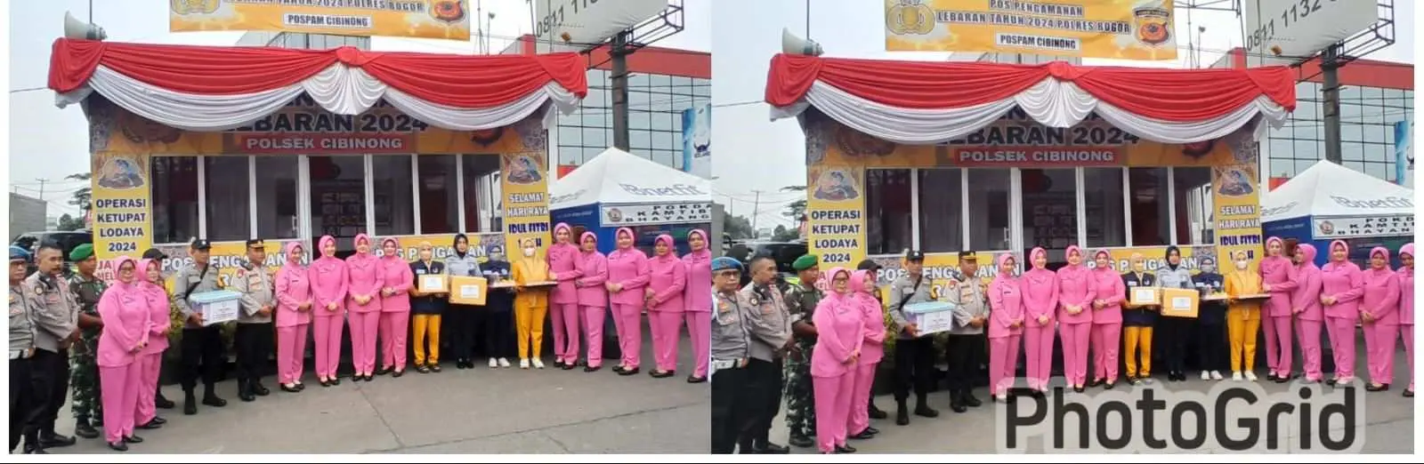 Ketua Bhayangkari Cabang Polres Bogor Bagikan Bingkisan Idul Fitri di Pos Pam Wilayah Hukum Polres Bogor