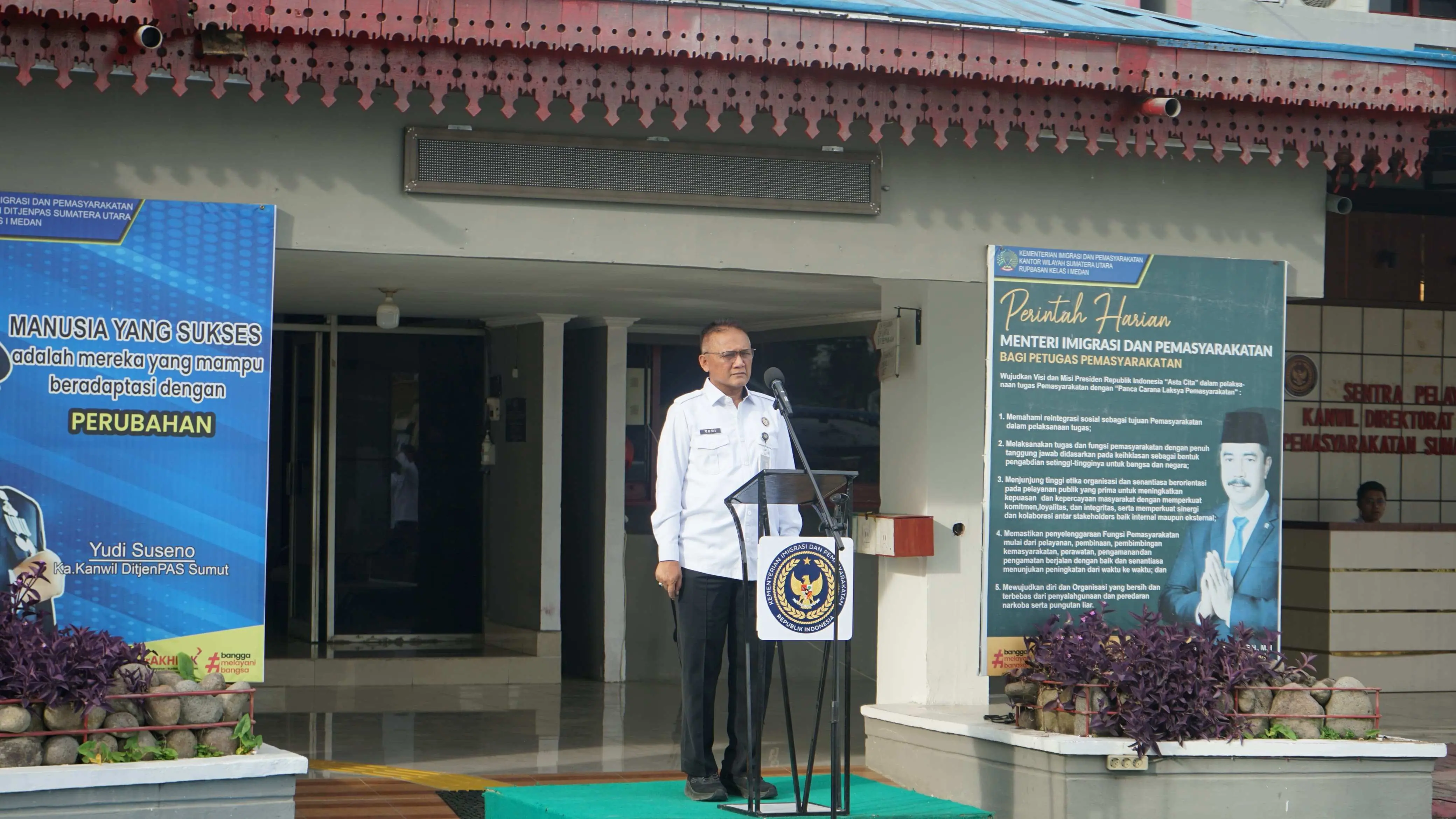 Pimpin Apel Pagi, Kakanwil Ditjenpas Sumut Yudi Suseno: 