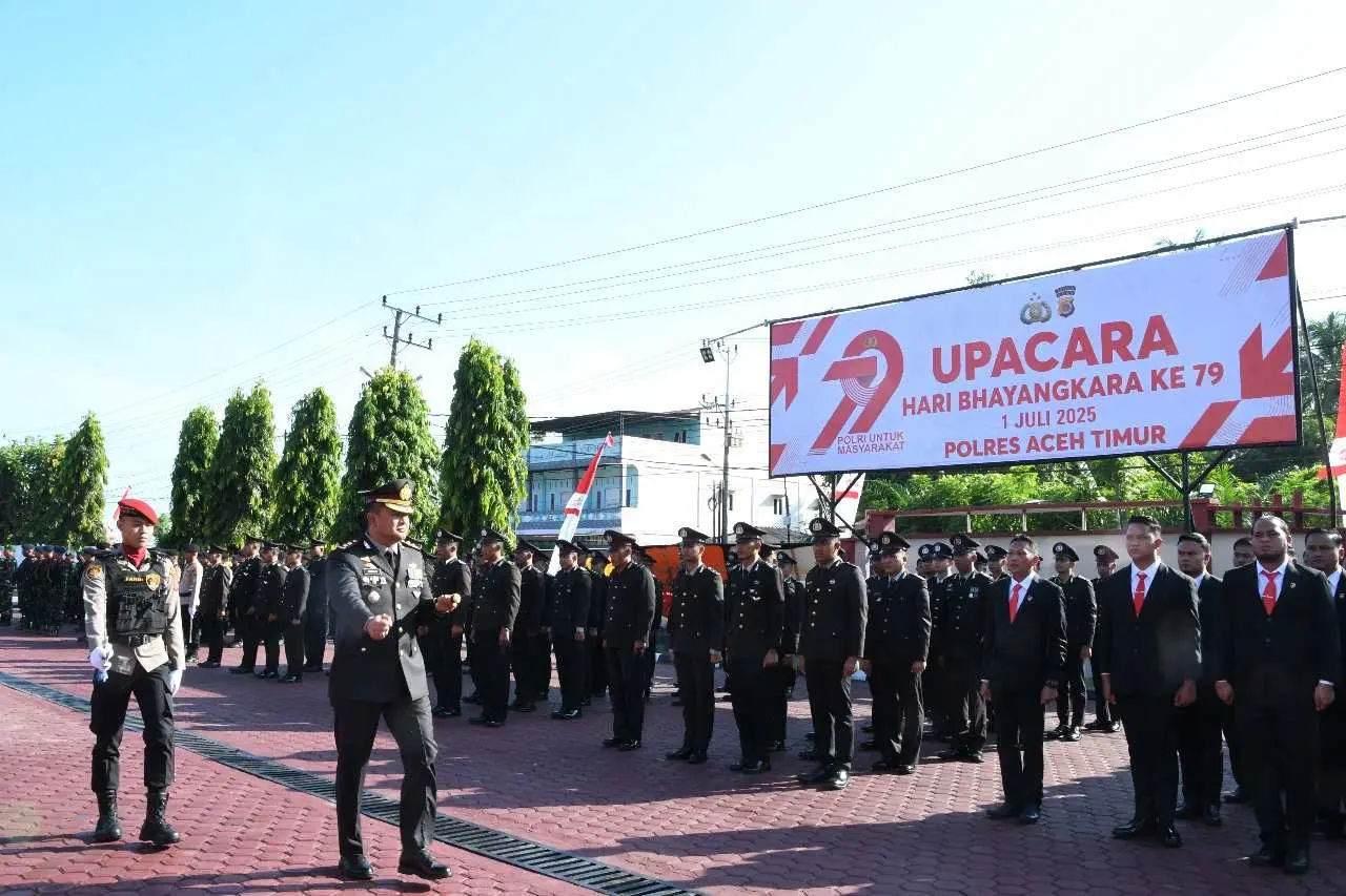 Polres Aceh Timur Gelar Upacara Hari Bhayangkara ke-79, Teguhkan Komitmen Polri untuk Masyarakat
